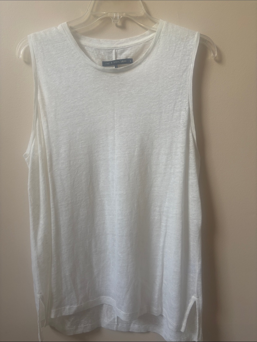 rag & bone Cream Crewneck Sleeveless Tank